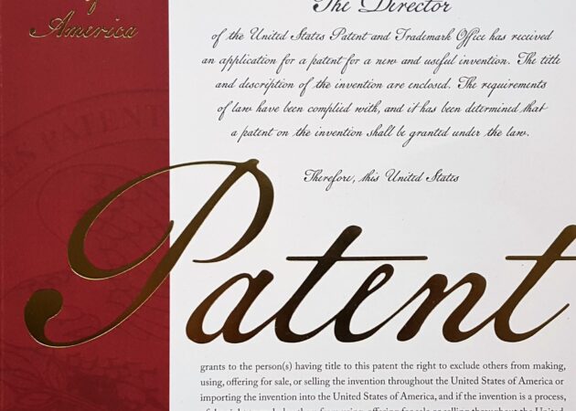 2022 March – Patent granted in the US